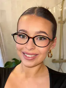 Women's Oval Frame Flat Mirror, Vintage Tortoiseshell and Lightweight Frames, Casual Daily Commute Eyewear, Trendy Frames