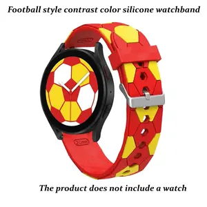 Football Style Silicone Watch Band, 22mm Universal Quick-Release, Soccer Texture, Stainless Steel Buckle, Compatible with Smartwatches