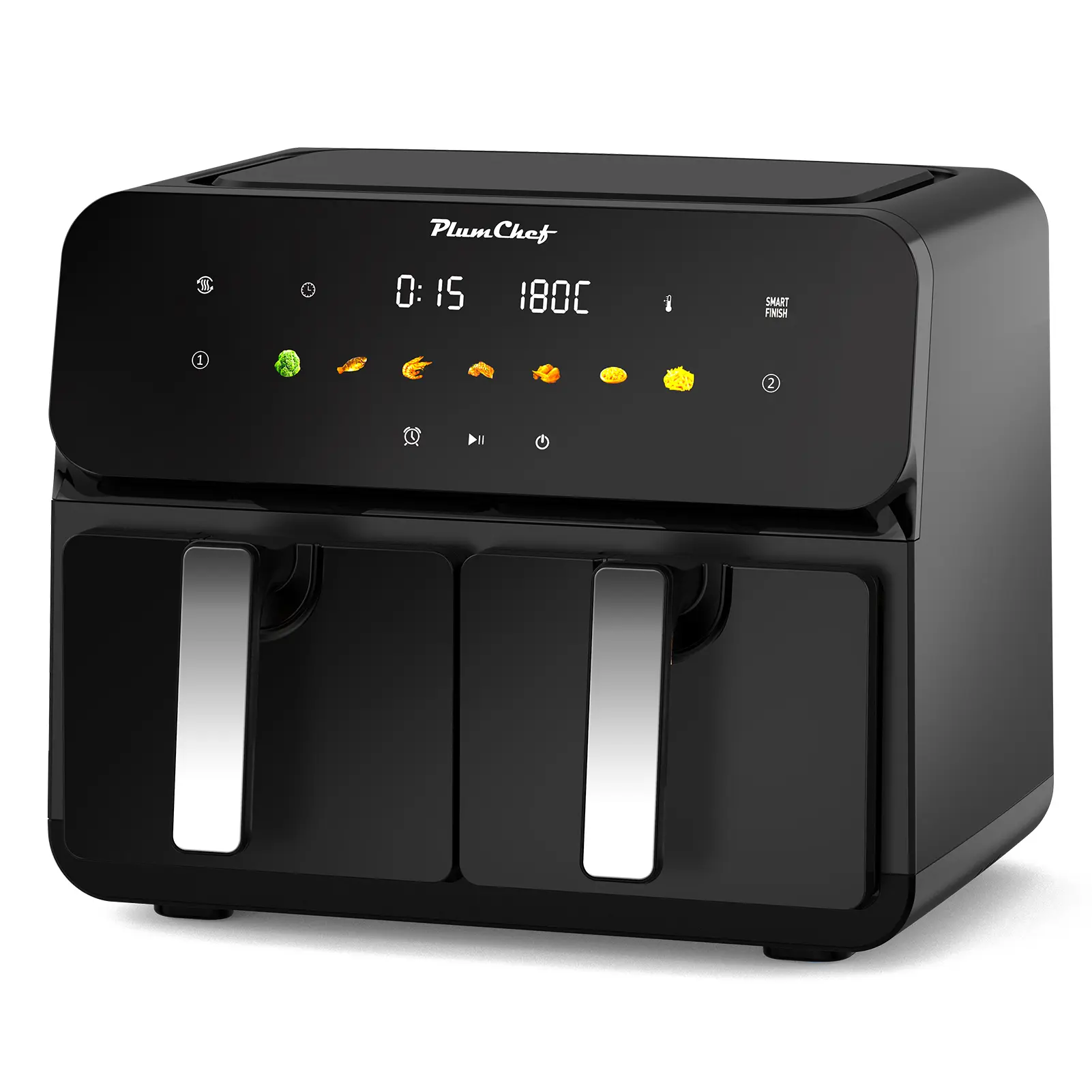 TOPFISH 10QT Dual Digital Touch Air Fryer - 2×5QT Dual Baskets, SyncCook Function, 1700W 360° Rapid Airflow, Low-Oil Presets, 180-400°F, Family-Size for 4-6 People, Dishwasher-Safe Kitchen Cookware for Healthy Cooking, Fast Crispy Results, Low Oil Prep