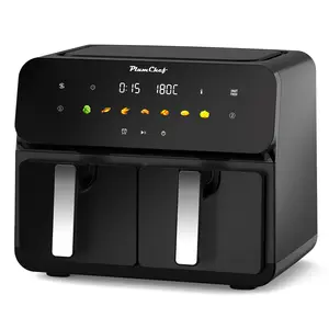 10QT Dual Air Fryer, 2×5QT Double Basket with SyncCook, 1700W Rapid Airflow Digital Air Fryer, Family Size for 4-6, Dishwasher-Safe