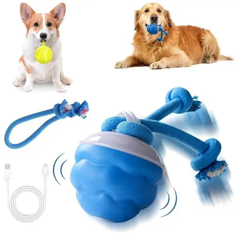 Smart Dog Toy, Interactive Chew, 1 Box USB Rechargeable Bite Resistant Dog Toy, Self Entertaining Toy for Dogs to Relieve Boredom, Dog Walking Toy