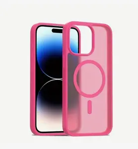 Hot Pink MagSafe Compatible Phone Case for iPhone 16 Pro with Superior Drop Protection & Magnetic Feature