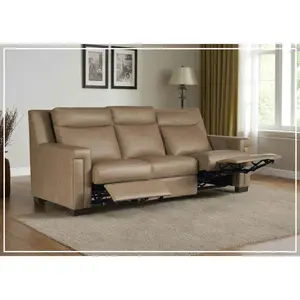 Universal Mixon Leather Motion Recliner Sofa with Adjustable Headrest & USB Charging
