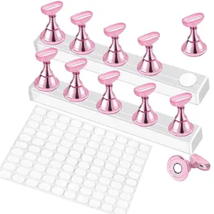Detachable Nail Stand Manicure Tool Practice Base, Abs Material, Wearable Nail Display Holder, Specially for Nail Salons