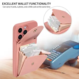 iPhone 17 Case with Card Slots Crossbody Strap for Women Men 16 Pro Max Multi-functional Wallet Phone Cover Holder