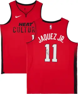 Jaime Jaquez Jr. Miami Heat Autographed Nike Red 2024-25 City Edtion Swingman Jersey - Fanatics Authentic Certified