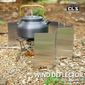 Outdoor aluminum alloy windshield burner stove windshield folding portable 9-piece mini picnic camping equipment