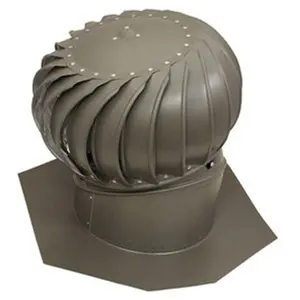 212 MAIN 259024 12 in. Weather Wood Turbine Vent - Rust-Free Aluminum, Internally Braced Heavy Duty Fan for Attic Ventilation