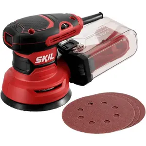 Random Orbital Sander with Cyclonic Dust Box & 3pc Sanding Sheet Multicolor Power Tool Metal