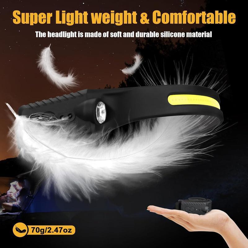 Rechargeable Headlamp – 2-Pack, 230° Wide-Angle LED Headlight with Motion Sensor. Perfect for camping gear, waterproof headlamp flashlight. Ideal for hiking, running, repairs, fishing, cycling, and nighttime activities. Rechargeable Headlamp – 2-Pack, 230° Wide-Angle LED Headlight with Motion Sensor. Perfect for camping gear, waterproof headlamp flashlight. Ideal for hiking, running, repairs, fishing, cycling, and nighttime activities.