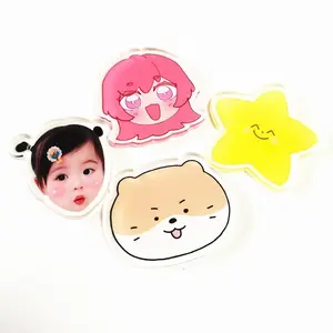 Custom Acrylic Photo Chip Cute Cartoon Anime Clear Figures Keychain Fashion Pet Children Fridge Magnets Accessories Phone Holder