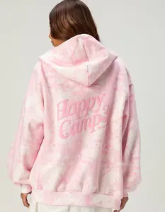 HAPPY CAMP3R Pink Camo Womens Zip-Up Hoodie