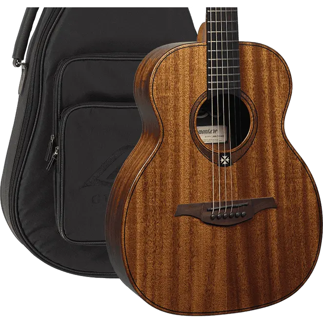 Lâg Travel-KA Tramontane Acoustic Travel Guitar, Khaya (African Mahogany) with Gigbag