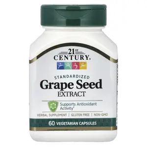 21st Century Grape Seed Extract, Standardized, 60 Vegetarian Capsules (50 mg per Capsule)