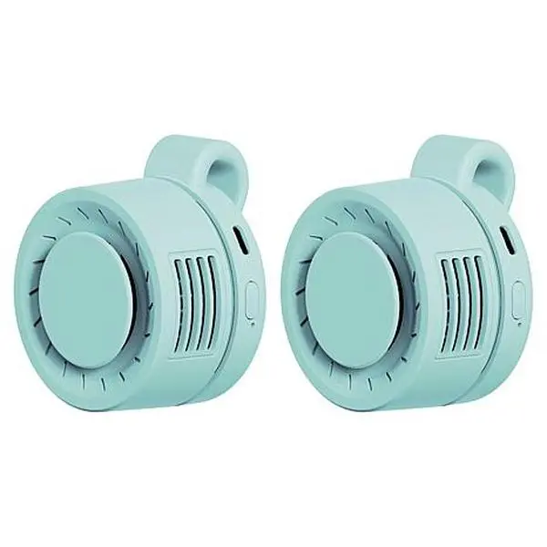 Living Glow 2pk Rechargeable Mini Clip Fans w/Charging Block