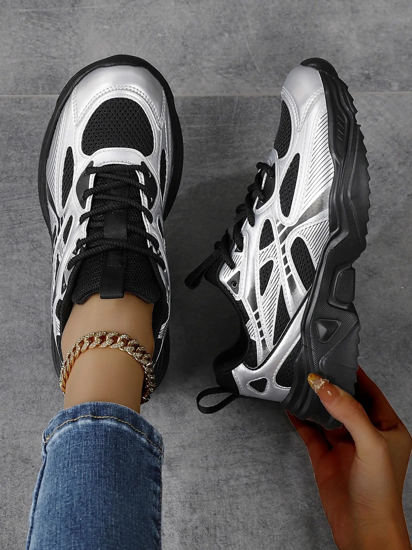 Women's Breathable Mesh Sneakers, Casual Sport Shoes, Sporty Running Shoes, Height-Boosting Shock-Absorbing Outdoor Running Shoes, Unisex Couple Sports Shoes