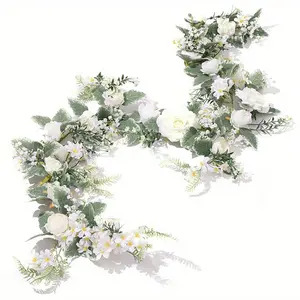 Artificial Flower Garland, Faux Flower Arch Kit, Decorative Flowers, Decorative Bouquet for Home Party Wedding, Home Decor Supplies, Room Decor, Fruit