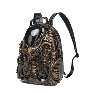 Y2K Fashion Unique Irregular Backpack Personality Predator Street Punk Style Unisex Backpack