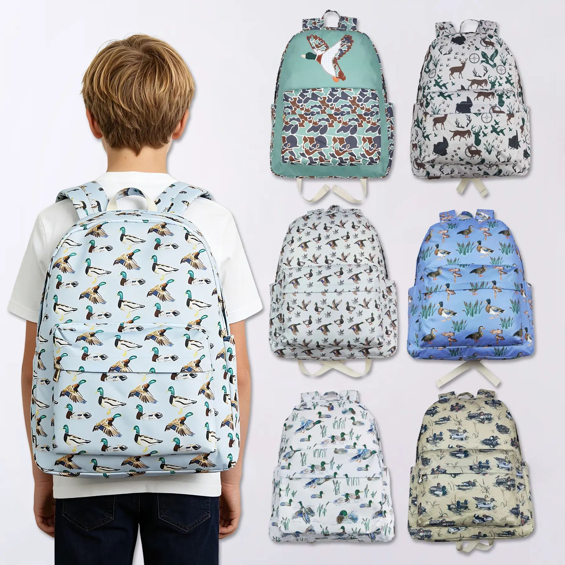Kids' Duck Hunting Casual Printed Backpack - Durable Design for Outdoor Activities Kids' Duck Hunting Casual Printed Backpack - Durable Design for Outdoor Activities