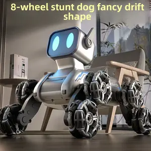 Mechanical Eight-Wheel Robot Dog Hand Induction Remote Control Four-Wheel Drive Car Electric Robot Boys and Girls Stunt Children's Toys model  boat