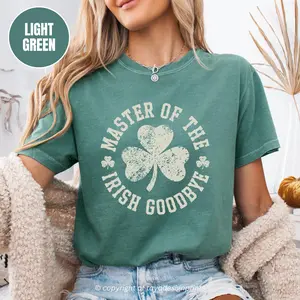 Master of the Irish Goodbye Shirt, Comfort Colors 1717 St Patricks Day T-Shirt, Funny Irish Introvert Tee, Vintage Shamrock Graphic Shirt