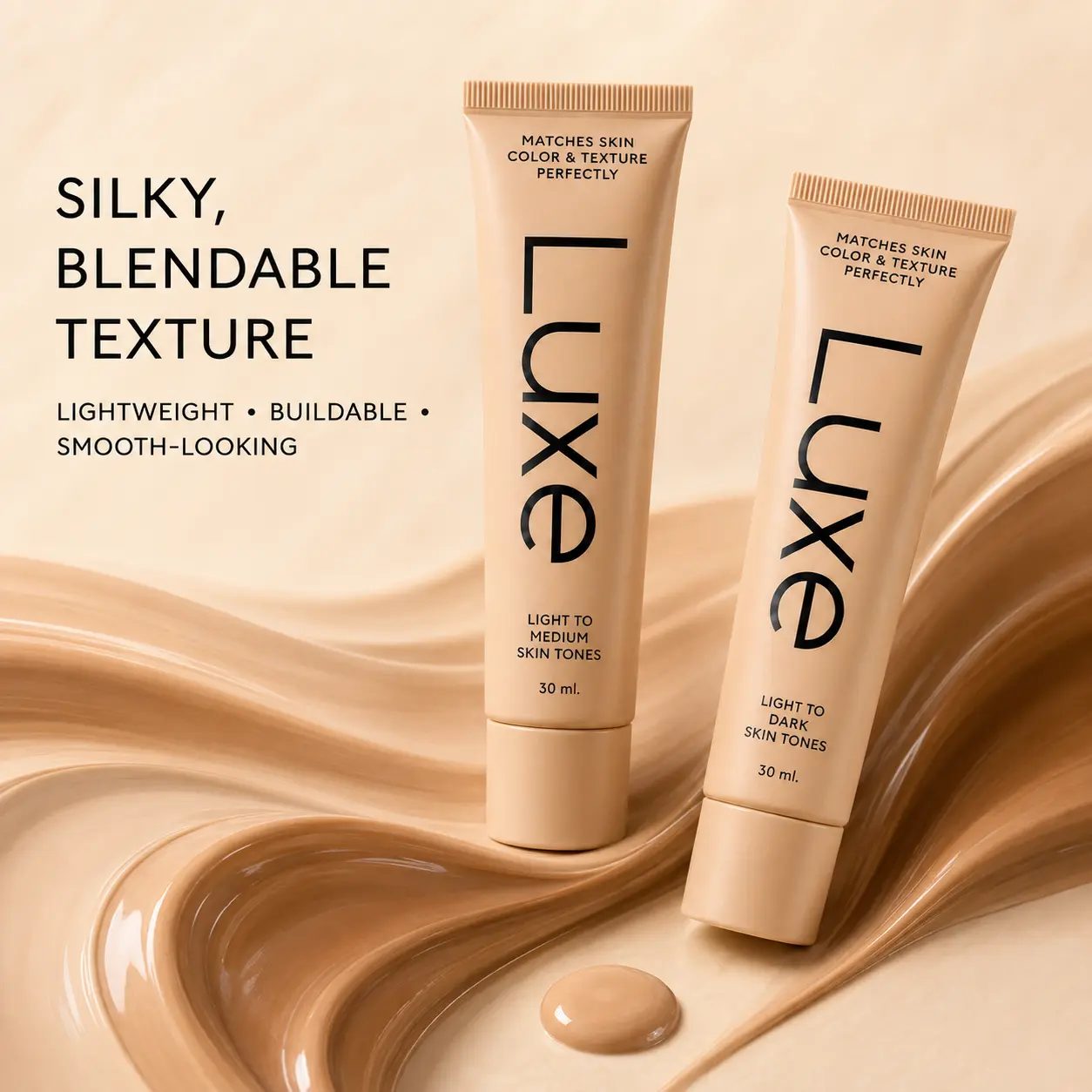 Natural-Looking Lightweight Foundation for Women, Sheer Everyday Makeup with a Soft Skin-Like Finish, Easy-to-Blend Formula for Light-to-Medium and Light-to-Dark Skin Tones, 30ml