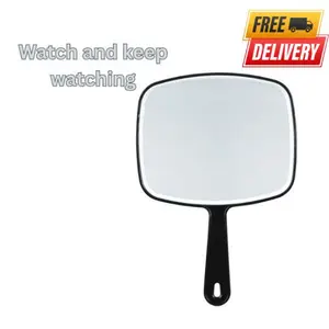 Premium Handheld Mirror with Handle – 6.3” x 9.6” Professional-Grade Black Mirror for Makeup, Hair & Skincare | Distortion-Free Reflection, Lightweight & Durable