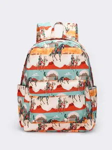 Western Cowboy Print Backpack for Kids and Girls, Cute, Versatile, and Comfortable School Daypack for Everyday Use, Cute Versatile Backpack