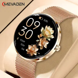 MEVADEN 8.5mm Ultra-thin Stainless Steel Wearable Smartwatch,1.43 inch AMOLED HD Screen, Wireless Calling Android Stylish Women's Watch, Wristwatch, 100+ Sports Modes Fitness Tracker Smart Watch Suitable As a Gift For Women