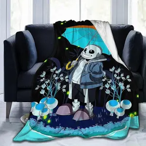 Sans Cartoon Undertale Anime Blanket Cartoon Throw Flannel Blankets Lightweight Comfortable Bedding Gifts for Kids AdultThanksgiving, the beginning of the school season, graduation ceremony, holiday gifts for friends and family