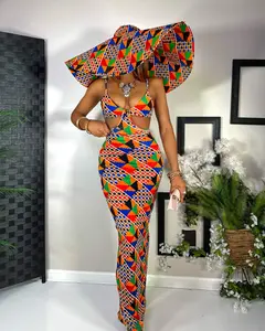 Bella Long Dress (Stretchy African Print)