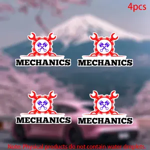 4pcs-Bluey Mechanics Sticker-car stickers for doors, windows, laptops, luggage, furniture and bumpers-durable adhesive vinyl material