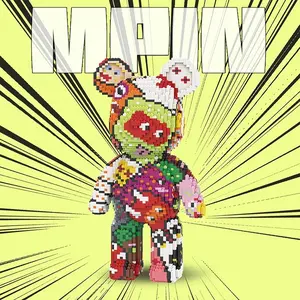 Mpin Building Block , 43cm High Bear Building Block set, Creative DIY Assembly Plaything, Unisex Gift Recommendation, Home Decor, Home Decoration