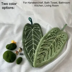2-Piece Mixed Color【 Tropical Plant Leaf Hand Towels】, Absorbent Drying Towel, Soft Absorbent Quick-Dry Kitchen & Bathroom Hanging Towels, Decorative Towels, Ideal Home Essentials