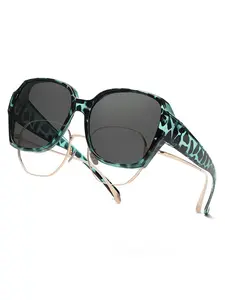 Fashion Polarized Leopard Print Lightweight Durable Sunglassess for Glasses Wearers, Outdoor Uv Protection Driving Shades, Stylish Eyewear for Near-sighted People, Trendy Styling Sunglasses