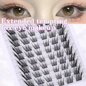 10 Pairs Fox Style Comic Lashes, Natural Fox Eye Makeup Effect, Elegant False Single Strands, DIY Lash Extension, Perfect for Parties and Events