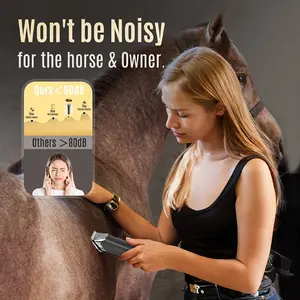 Oneisall Horse Clippers, Low Noise Horse Trimmer Shaver Kit For Matted Long Hair, 2 Speed Cordless Grooming Clippers For Horse