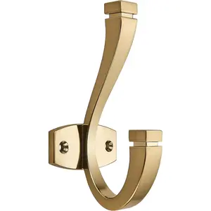 Coat Hooks -3 Pack Champagne Bronze Towel Hooks Robe Hooks Decorative Wall Hooks for Bathroom Bedroom Kitchen Towel Robe Clothes Cabinet Closet Bathroom Hardware