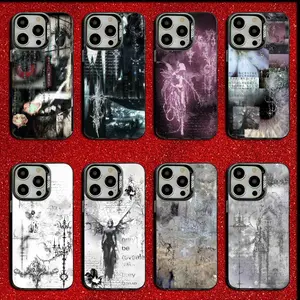 Cybersygilm Gothic Cyber Sigil Cross Phone Case For iPhone 16,15,14,13,12,11,Mini,Pro,E,MAX Drop Matte Shockproof Black Cover