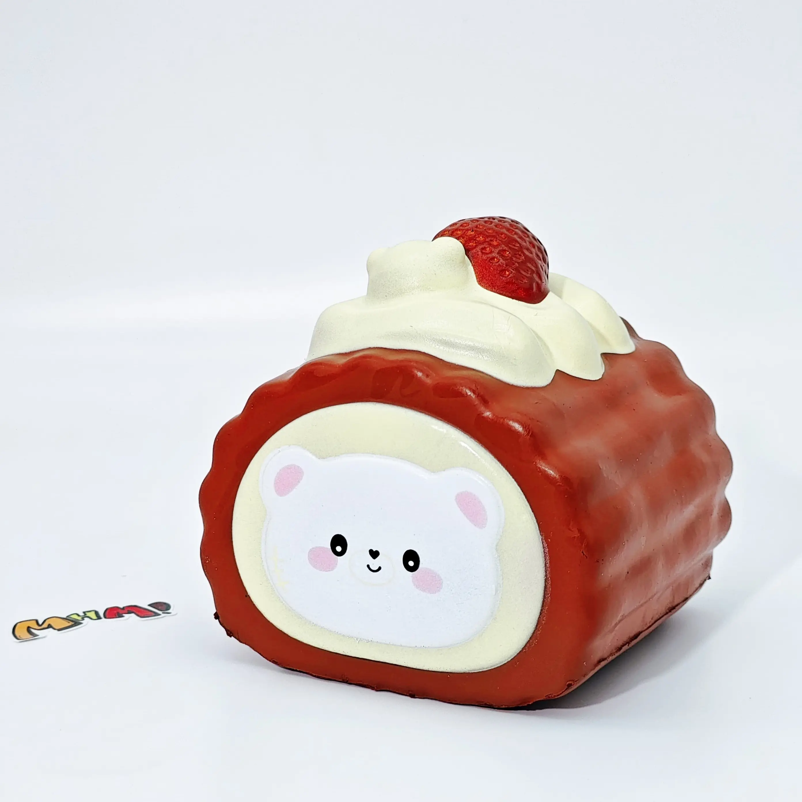 MHM Snow Bear Monster Chocolate Cake Roll Squishy Toy, Slow Rising Soft Foam Sensory Fidget Toy, Cute Food-Themed Gift