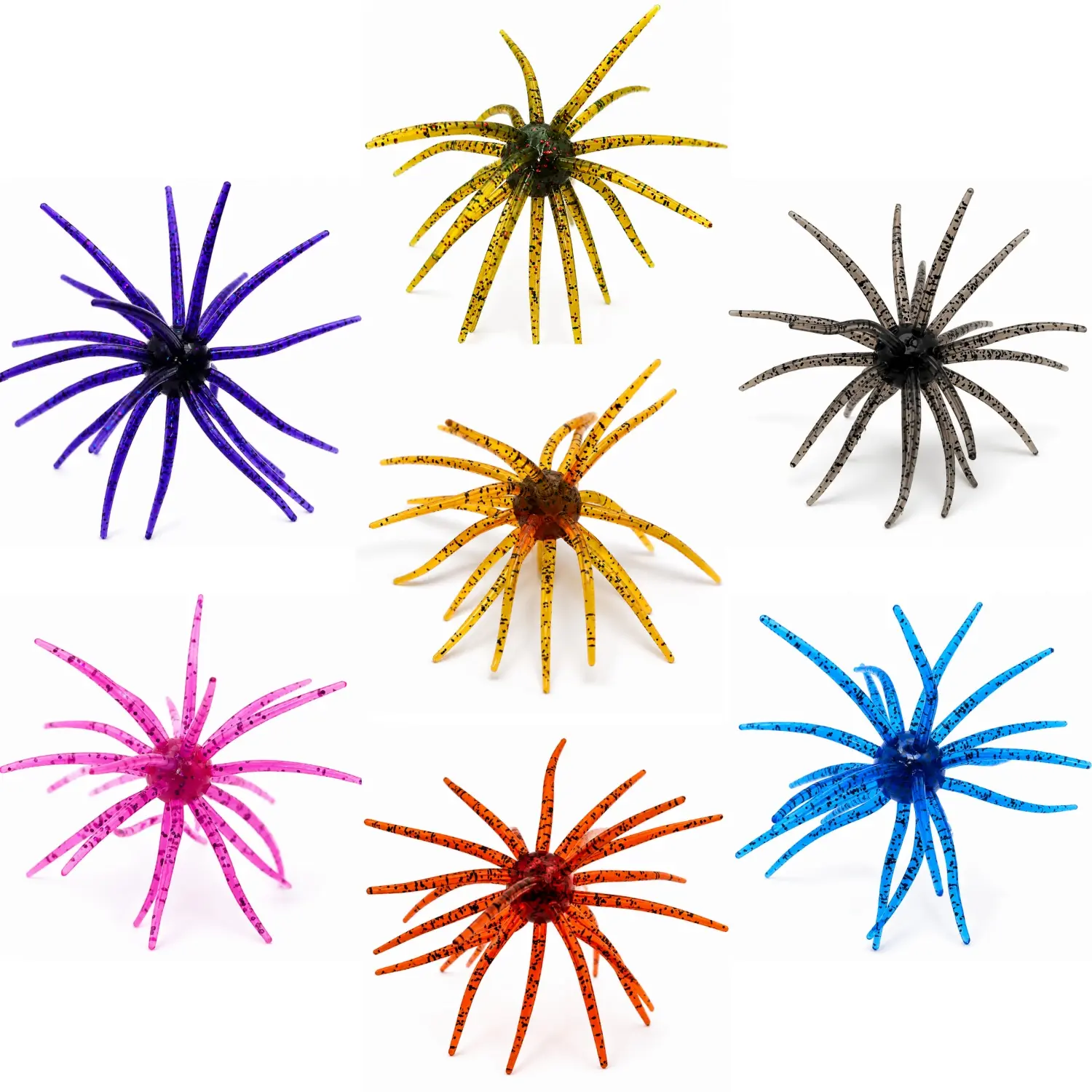 Sea Urchin Soft Plastic Fishing Equipment Lures, TPE Material Floating Finesse Bait for Largemouth Bass, Smallmouth Bass Fishing