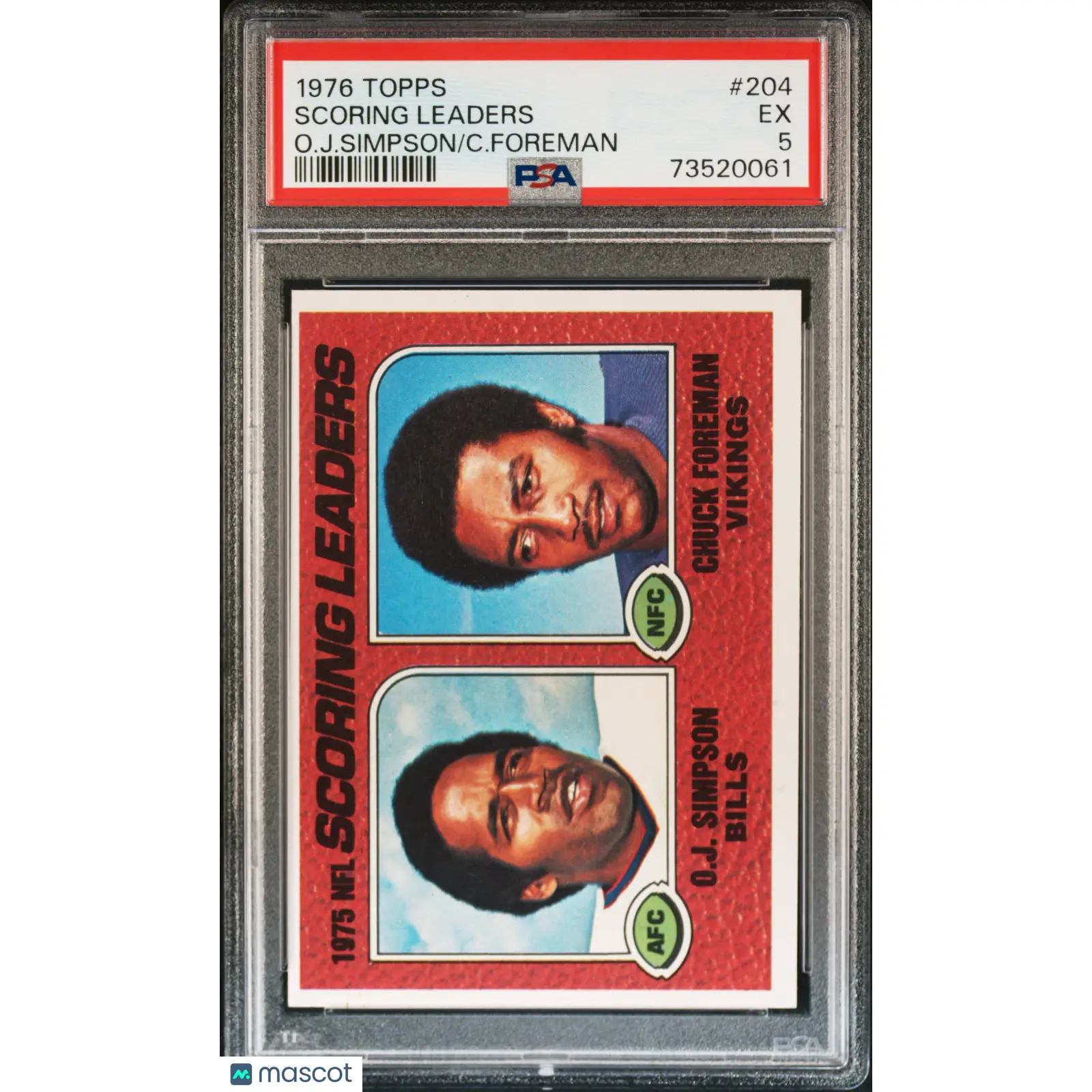 Scoring Leaders PSA 1976 Topps Football #204 5 73520061