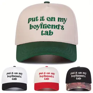 Unisex Letter Embroidered Patchwork Baseball Cap Outdoor Adjustable Sunscreen Leisure Hat Spring Autumn Travel Tourism Beach Vacation