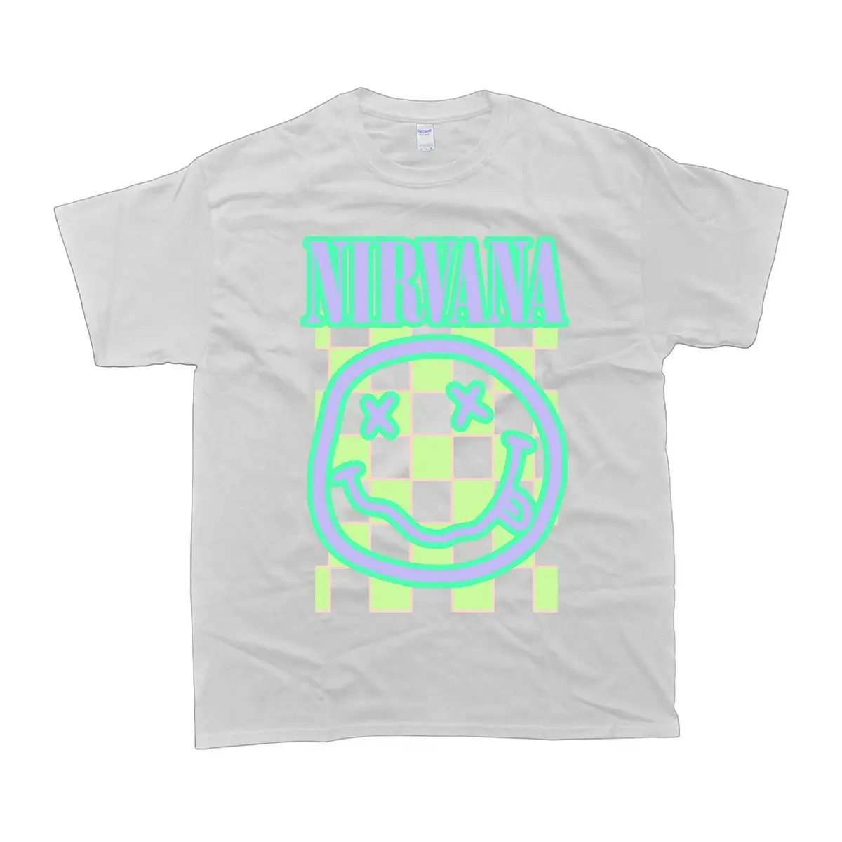 Blue Nirvana Smiley Graphic Tees - 100% Cotton Oversized Tshirt Women, Lightweight Digital Print Unisex Sports Top, T Shirts, Shirts For Women, Trendy T-Shirts, Machine Wash Streetwear Aesthetic