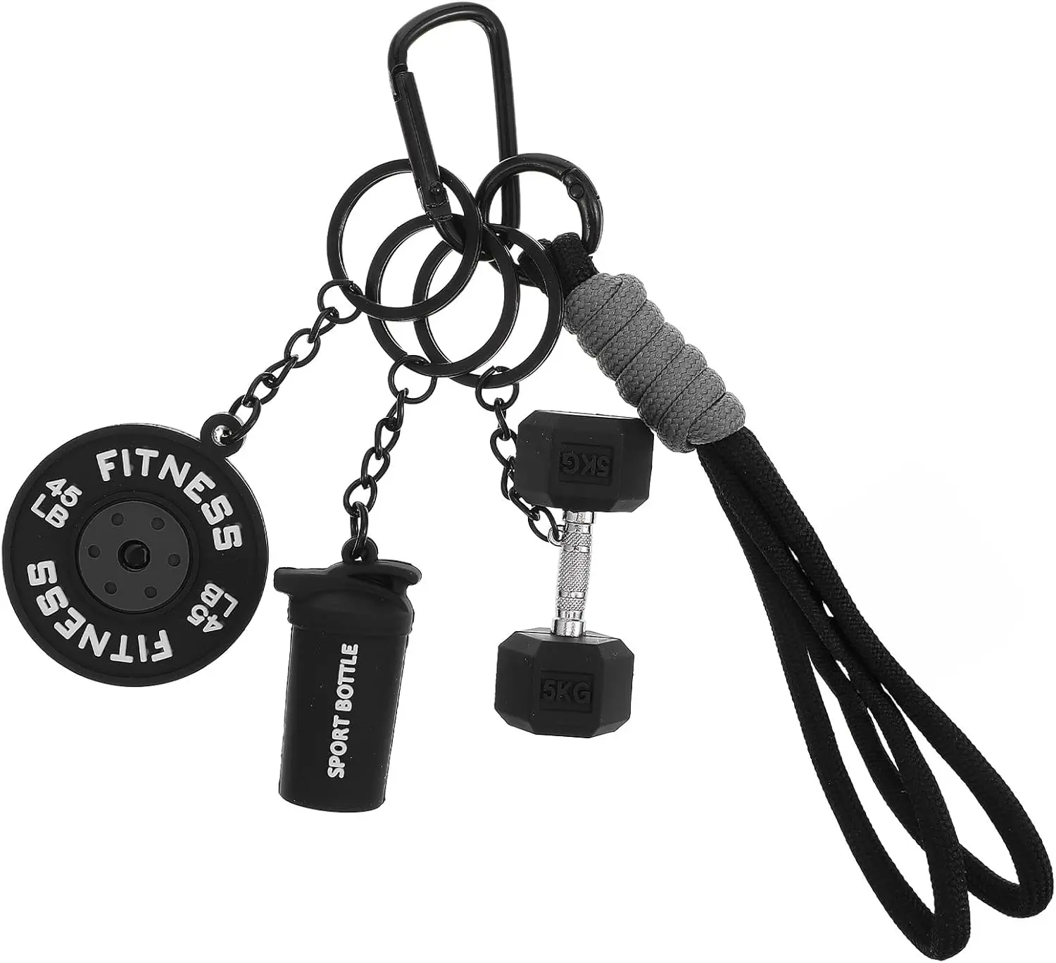 Gym Keychain for Women Men, Silicone Dumbbell Keychain Motivational Fitness Gifts for Gym Lovers Weight Lifting Gift