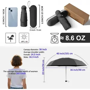 1 mini travel umbrella with box, lightweight and portable manual opening umbrella, compact and small anti UV sunshade umbrella, suitable for use on sunny and rainy days,suitable for both men and women, easy to carry, perfect for travel, simple design, umb