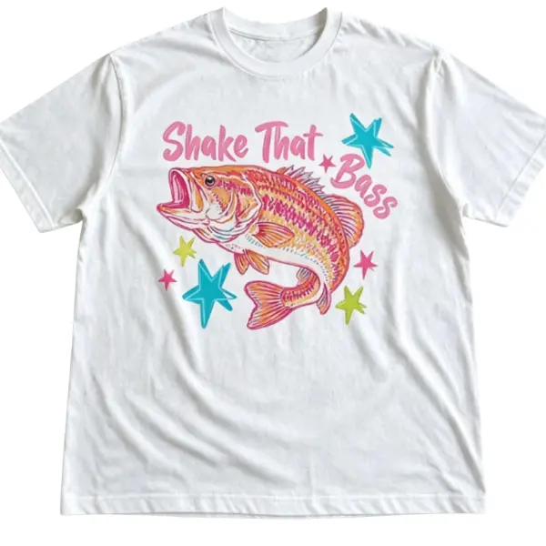 Shake That Bass T-Shirt, Funny Largemouth Bass Fishing Graphic Tee, Fisherman Gift, Angler Shirt, Outdoor Unisex Apparel Crewneck Streetwear Summer Tshirt