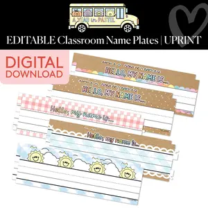 Printable Editable Classroom Name Plates | A Year In Pastel