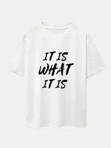 It Is What It Is Typography Graphic T-Shirt Sarcastic Quote Tee Minimalist Aesthetic Streetwear Loose Fit Top