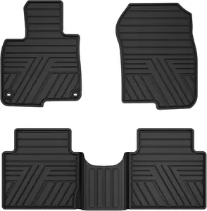 【summervibes 】TTX LIGHTING Custom Fit Floor Mats for 2017-2022 Honda CR-V, Gasoline & Hybrid Models, Odorless TPE Floor Liners 1st & 2nd Row All-Weather Protection, Black